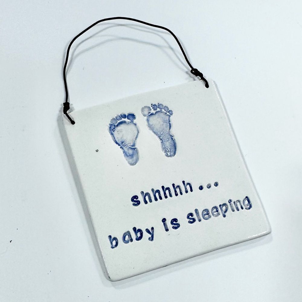 Handmade Ceramic “Shhhh… Baby Is Sleeping” Sign